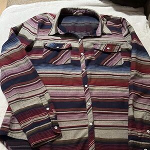 Gently Loved Striped Long Sleeve Button-Up Shirt by ROXY